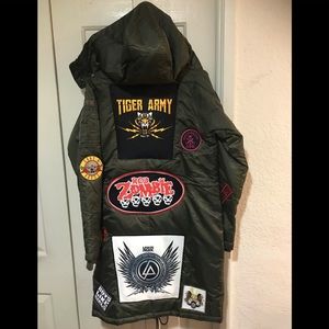 Women’s rock band jacket medium patches Hurley